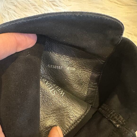 Stuart Weitzman 5050 Reserve Over the Knee High Boots Suede Block Heeled Black - Picture 14 of 16